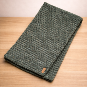 Handmade Forest Green Wool Scarf
